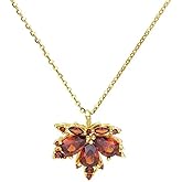 Izpack Dainty Maple Leaf Pendant Necklace Cubic Zirconia Crystal Leaves 14K Golden Plated Choker Necklaces for Women Exquisite Jewelry Gifts Christmas