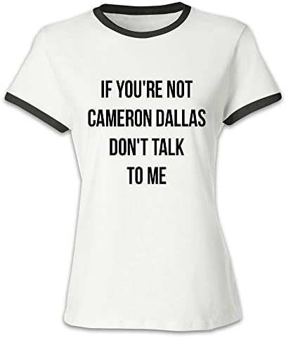CHALZ Women's Cameron Dallas Crew Neck Tshirts M Black