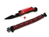 Survival Multi Tools Knife w/ Team Valor Logo Engraved Plus FREE Bracelet (Team Valor)