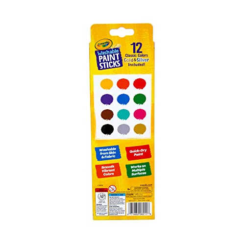 Crayola Quick Dry Paint Sticks, Assorted Colors, Washable Paint Set for