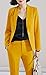 Women's Two Pieces Blazer Office Lady Suit Set Work Blazer Jacket and Pant (YellowKZ2-689, S)