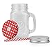 Golden Spoon Glass Drinking Jar with Handle, Stainless Steel Lid, Stainless Steel Colored Lid, Colored Straws, Dishwasher Safe, BPA Free, Set of 4 (16 oz/Pint)