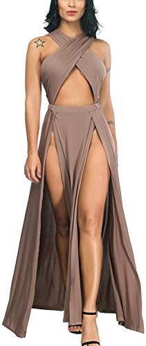 Acelitly Women's Sexy Two Piece/One Piece Party Dresses Side Slit Maxi Dress Beachwear