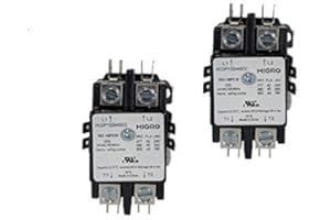 Migro 2 Pole 40 AMP Heavy Duty AC Contactor Replaces Virtually All Residential 2 Pole Models (Contractor Pack 2)