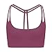 QUEENIEKE Women's Light Support Double-T Back Wirefree Pad Yoga Sports Bra Size M Color Fuchsia