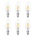KEDSUM C35 4W Candelabra Light Bulbs, Dimmable Chandelier LED Bulb, 2700K Warm White (40W Equivalent), 220LM Candle Light Bulbs, E12 Candelabra Base Bulb, Pack of 6 (Compatible with Partial dimmers)
