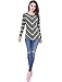Allegra K Women's Long Sleeves Scoop Neck Casual Striped Chevron Print Tunic Top Medium Dark Gray