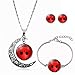 Excow Jewelry Miraculous Ladybug Earrings Bracelat Pendant 3pcs Set