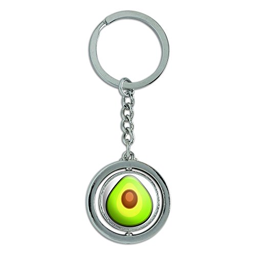 Avocado Spinning Round Metal Key Chain Keychain Ring