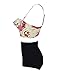 Ruffled Vintage High Waist Bikini Set Strappy Floral Black Pin Up Swimsuit FTBB5