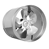 8" Inline Fan - 400 CFM, Metal Duct Booster Fan, ETL Listed, Pre-Wired 6 FT Grounded Cord - Great For Grow Tent Exhaust and Intake, Register Booster For 8 Inch Ducts