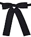 SYAYA Ladies necktie womens girl Party Adjustable Pre-tied Bow Tie Solid Color Bowties for Women Ties WLJ08 (black)