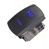 ESUPPORT Car Motor 12V 20A Laser Light Button Rocker Toggle Switch Momentary Blue LED Horn Light Speaker 5Pin
