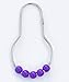 Decorative Roller Shower Curtain Rings, 12-Pack | Nickel-Plated Hooks with Easy Glide Roller Balls | Durable and Polished, Won't Snag or Tear | Purple by DOTZ