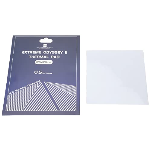 Thermalright Thermal Pad Silicone Thermal Pads 14.8 W/mK, Non Conductive Heat Resistance High Temperature Resistance for Laptop Heatsink/GPU/CPU/LED Cooler Gray (120x120x0.5mm)