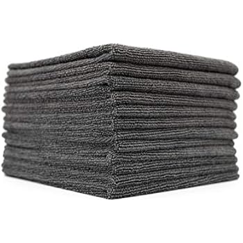 (12-Pack) 12 in. x 12 in. Commercial Grade All-Purpose Microfiber Highly Absorbent, LINT-Free, Streak-Free Cleaning Towels - THE RAG COMPANY (Grey)