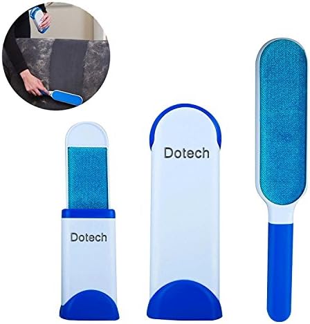 Alofty Pet Fur Lint Removal Hair Brush, Reusable Self-cleaning Base Fur Wizard Remover For Pet Hair &amp; Clothes Lint with Travel Size Brush for Home Furniture Sofa Clothes Cleaning (Blue)