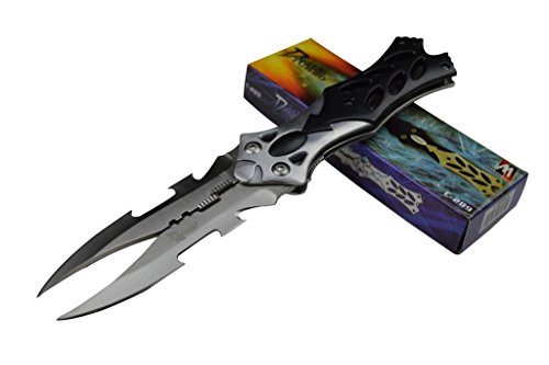 NEW ARRIVAL! 8.5" Dual Twin Blade Fantasy Cosplay Folding Pocket Knife Tactical Combat Dragon