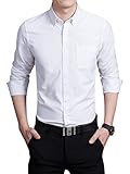 Chouyatou Men's Basic Collared Long Sleeve Dress Shirt One-Pocket