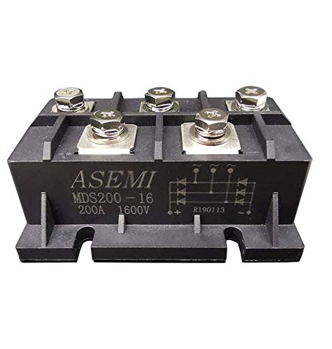 (Pack of 1pcs) ASEMI MDS200-16 Three Phase Bridge Rectifier Module 200A1600V High Voltage for Industrical Equipment