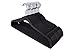 Finnhomy Heavy Duty 50 Pack Clothes Hangers with 10 Sturdy Multiple Use Finger Clips, Durable Slim-Line Velvet Hangers, Black