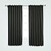 Best Home Fashion Thermal Insulated Blackout Curtains - Back Tab/ Rod Pocket - Black - 52