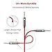iVANKY Long Aux Cable, [8ft/2.4M, Hi-Fi Sound], Nylon Braided 3.5mm Auxiliary Audio Cable, Male to Male Aux Cord for Car Stereos, Phones, iPod, Speakers, Headphone Cable for Sony, Beats, etc. - Red