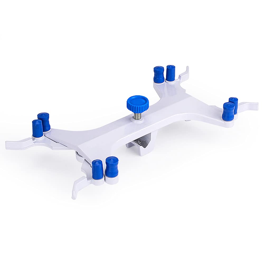 Labasics Aluminum Double Burette Clamp, Adjustable Double Burette Clamp Buret Clamp Butterfly Style Spring Loaded Lab Accessory for Laboratory