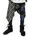 Men's Straight Slim Fit Moto Biker Jeans Distressed Ripped Denim Pants (W34)