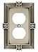 Franklin Brass 64462 Pineapple Single Duplex Outlet Wall Plate/Switch Plate/Cover, Brushed Satin Pewter