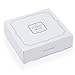 Wedding Card Box with 2 Color Ribbons, Rhinestone Slider and 3 Stylish Crystals, 10