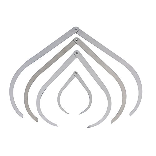 COMIART Bent-leg Stainless Steel Caliper Clay Sculpture Ceramic Measuring Pottery Tools Set 12" 10" 8" 4"