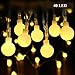 Battery Operated String Lights, B-right Outdoor Fairy Lights, 15ft 40 LEDs Waterproof Globe String Lights for Halloween, Christmas, Wedding, Bedroom, Patio and Party (Warm White, 8 Modes,Timer)