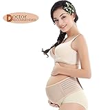 Maternity Belt,Pelvic Support Belt for Pregnancy,Belly Band,Abdominal binder,Lower Back Support,Hip & Waist (L/44 IN, Beige)