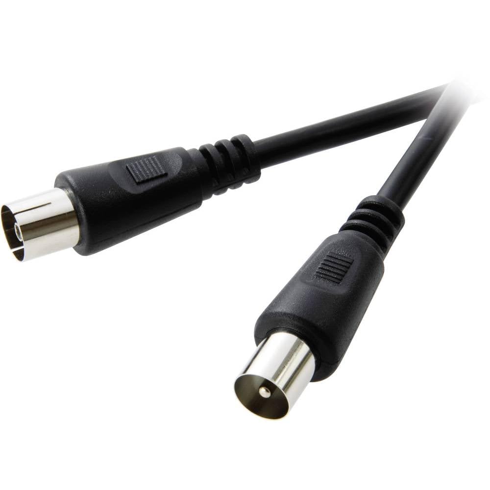 SpeaKa Professional Antenna Connection Cable [1x Antenna Plug 75 Ω - 1x Antenna Socket 75 Ω] 10.00 m 75 dB Black