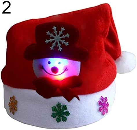 qiguch66 Christmas Ornaments Decoration Gift,Merry Christmas Adult Kid LED Light Up Cap Santa Claus Snowman Elk Hat Xmas Gift - Snowman# Kid's