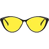 Palarado Trendy Cool Cat Eye Yellow Sunglasses for Women Night Vision 90s Vintage Retro Shades