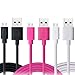 OKRAY 3221374 6.6-ft PVC Micro USB 2.0 Charging Sync Data Cable Cord, 3-Pack - Black / White / Hot Pink