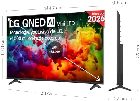 65QNED70B6C - QNED MiniLED AI 65" 4K Smart TV Sem Reflexos 94%, 2026