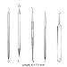 Bokdy 5-in-1 Blackhead Remover Tools, Pimple/Acne/Comedone/Zit Extractor Removal Kit, Face Cleaning Kit, Treatment for Blemish, Whitehead, Zit Removing, Stainless Steel, with Mirror Case