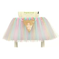 Originals Group 1st Birthday Originals Group 1st Birthday Frozen Tutu for High Chair Decoration for Party SuppliesTutu for High Chair Decoration for Party Supplies (Mint+Pink+Gold)