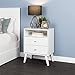 Prepac Milo Mid-Century Modern 2 Drawer Nightstand with Open Shelf, Bedside Table, Contemporary Bedroom Furniture, 16