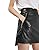 RICHKOKO Women Side Slit High Low PU High Waist Zipper Bodycon Mini Skirt