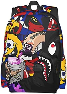 Amazon.com: Vkaxopt Backpack Shark Teeth Camo Backpacks Travel