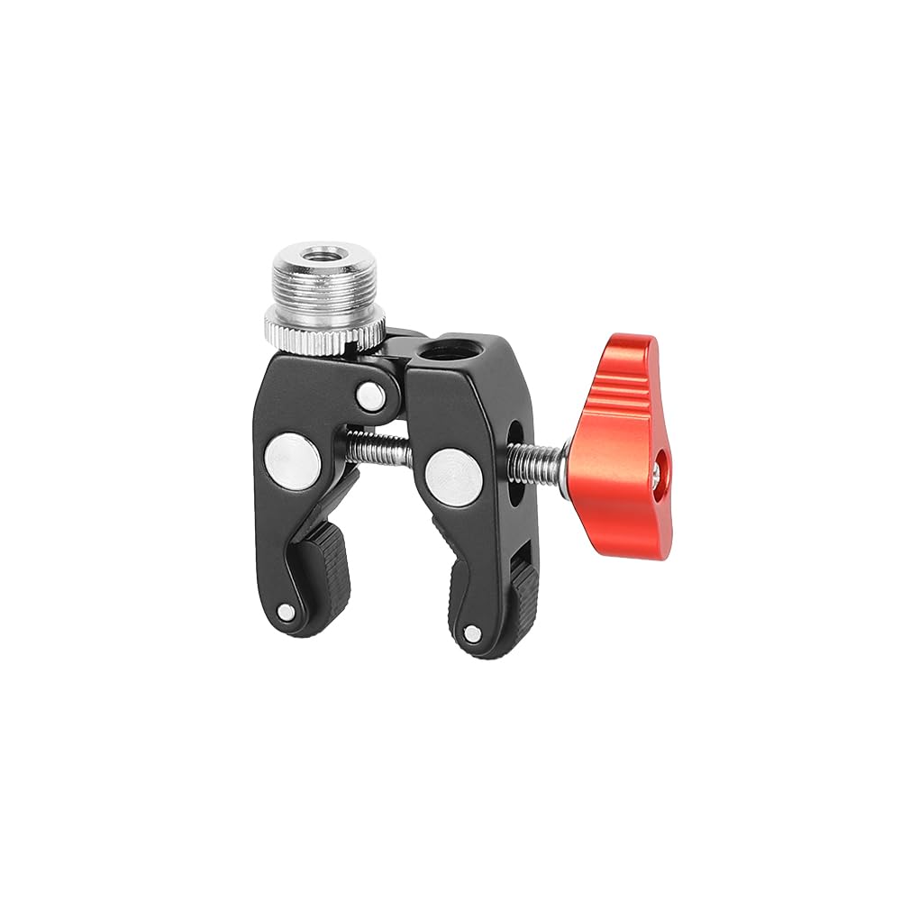 SZRIG Super Clamp with 5/8"-27 Male Thread for Microphone Mount(Red)