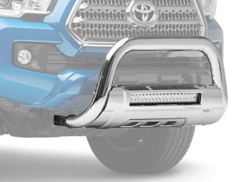 Barricade 3.50-Inch Bull Bar with Skid Plate and 20-Inch Dual Row LED Light Bar; Stainless Steel Compatible with 16-23 Tacoma
