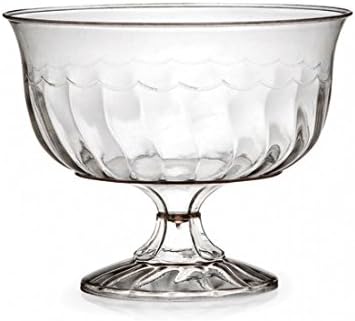 Fineline Settings 2088, 8 Oz. Flairware Clear Plastic Dessert Cups, Ice-cream Jelly Mousse Disposable Serving Dessert Bowls (100)