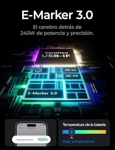 LISEN 240W Cable USB C 2 Unidades 2M Cable Carga Rápida Type C, | Compatible con Xiaomi 17 Pro Max, iPhone Air 17/16 Pro Max,Galaxy S26/S25/S24,MacBook Pro Air, iPad 2024