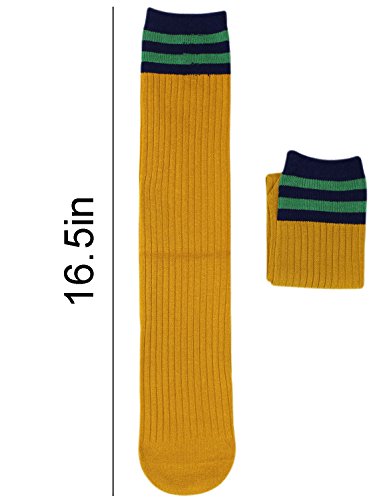 Kids Girls Stripe Long Cotton Socks School Uniform Knee High Socks Classic Stockings - Thumbnail 6