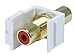 Monoprice 106548 Keystone Jack-Modular RCA with Red Center, White